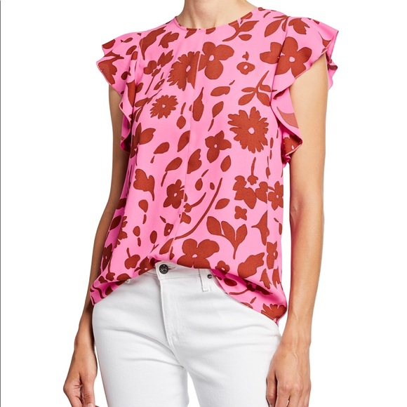 kate spade Tops - *HOST PICK* Kate Spade New York Splash Flutter Sleeve Top NWOT